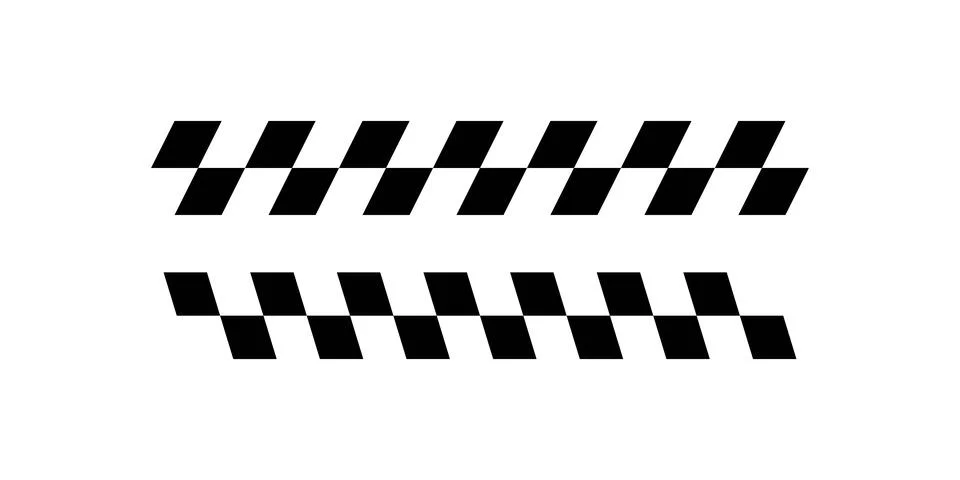 Diagonal Checkered Stripe Pattern in Black and White Stock Illustration