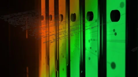 Diagonal code sliding from left causing droplets forming on green panels, Stock Footage 331634241