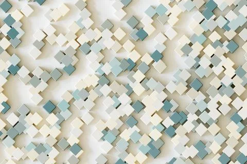 Diagonal composition of green cubes of different color on a white background. Stock Illustration