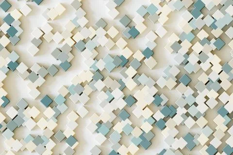 Diagonal composition of green cubes of different color on a white backgroun.. イラスト素材