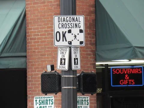 Diagonal crossing ok Stock Photos
