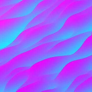 Diagonal Cyan and Pink Gradient 3D Waves Stock Illustration