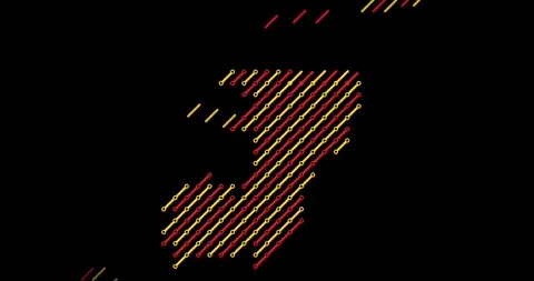 Diagonal Data Style Animation Builds Congo Map Shape Video stock 323617382