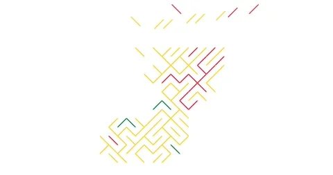 Diagonal Data Style Animation Builds Congo Map Shape Video stock 323617410