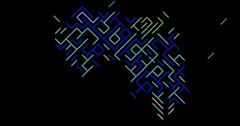 Diagonal Data Style Animation Builds Guinea Map Shape Stock Footage 324179299