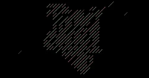 Diagonal Data Style Animation Builds Kenya Map Shape Video stock 324524295