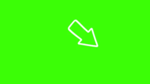 Diagonal down arrow animated white outline doodle direction sign wiggling a.. Stock Footage 347694519