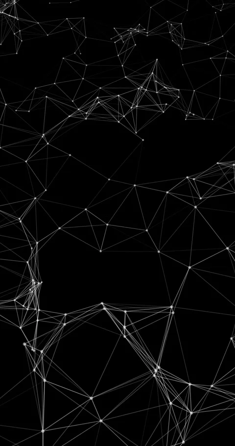 A diagonal flight through a monochrome plexus grid of interconnected points  動画素材 345552284