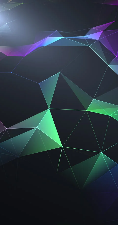 A diagonal flight through a subtle green-blue plexus landscape with thin lig Stock-Footage 345549032