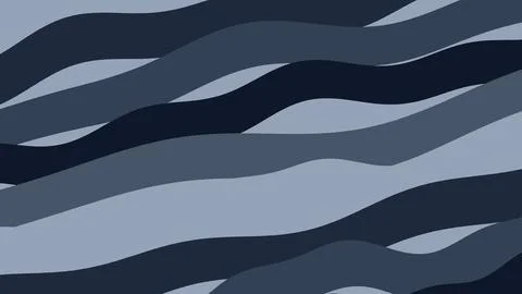 Diagonal flowing curves create a layered wave pattern in shades of blue and g Stock Illustration