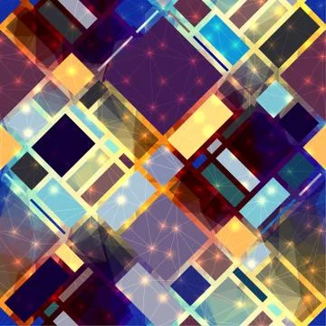Diagonal geometric pattern with luminous elements. Illustrazione stock