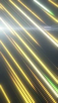 Diagonal glowing dotted light streaks in gold and green tones with soft bok.. イラスト素材