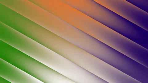 Diagonal gradient stripes blend green orange purple and white hues. Stock Footage 294994633