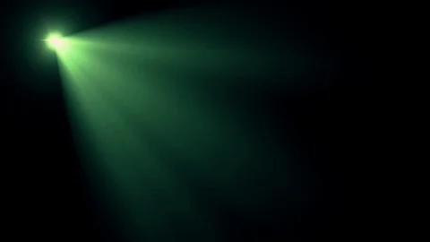 Diagonal green spotlight shine flicker lights optical lens flares shiny Stock Footage 84969460