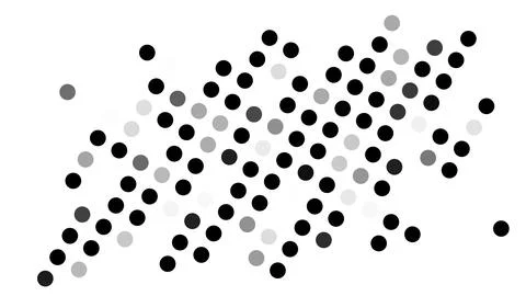 Diagonal grid of black dots, abstract circle pattern, illustation Stock-Illustration