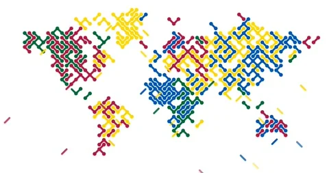 Diagonal Grid World Map Structure Stock Footage 312806164