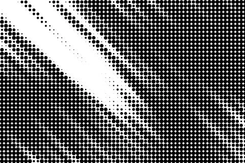Diagonal Halftone Wave Pattern in Black and White イラスト素材