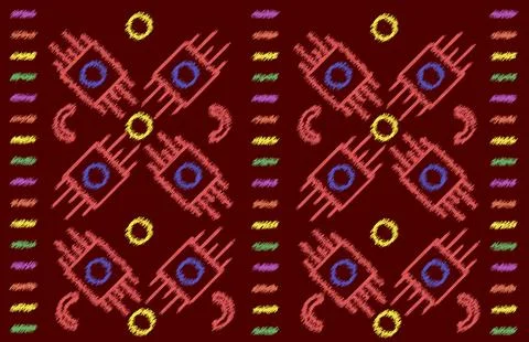 Diagonal ikat geometric figures. Zigzag simple pattern. Geometric chevron abs Stock Illustration