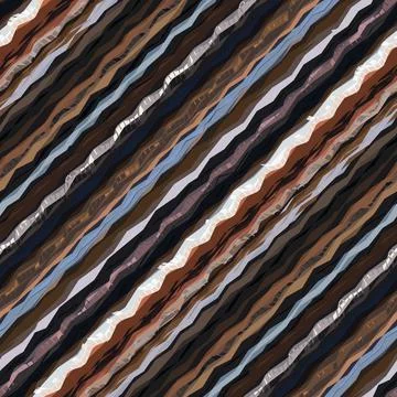 Diagonal jagged stripes seamless pattern in shades of brown, blue, and white. Stock Illustration