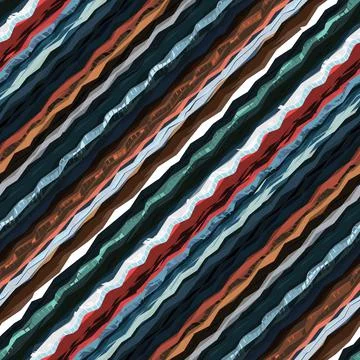 Diagonal jagged stripes seamless pattern in shades of red, green, and white. Stock Illustration
