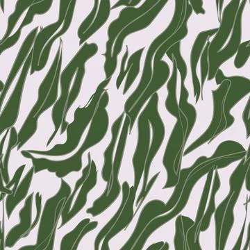 Diagonal Leaf shapes textile pattern design in green and light pink for fas.. Stock Illustration