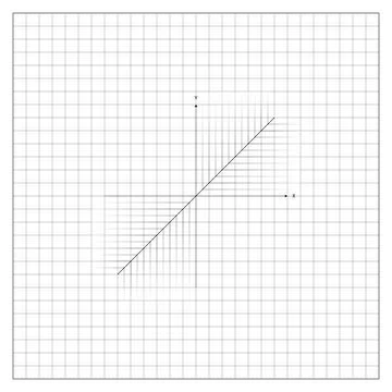 Diagonal Line At Intersection Of Axes On Notebook Stock Illustration