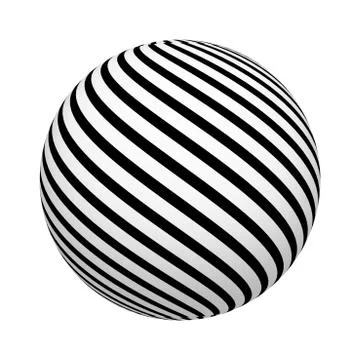 Diagonal lines pattern. Striped texture on ball or sphere shape isolated on w Stock Illustration