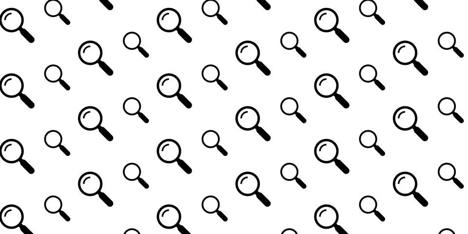 Diagonal Magnifying Glass Pattern Background Stock Illustration