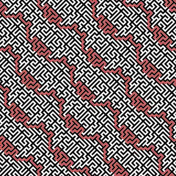 Diagonal Maze Vector Seamless Pattern Stock Illustration