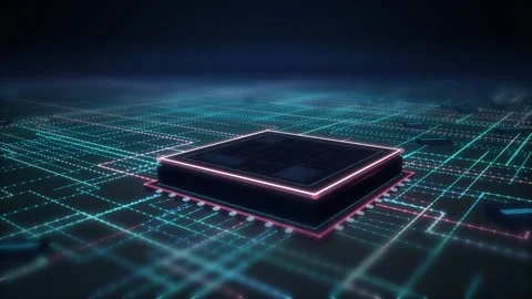 Diagonal Mesh Circuitry Data Packets Wide Loop Vidéo 343250352