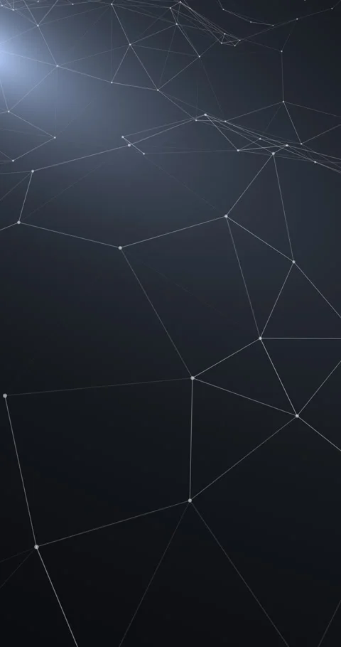 A diagonal motion across a sleek grey plexus grid illuminated by a subtle co 库存影片 345550486