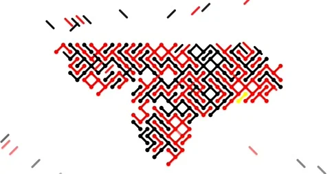 Diagonal Motion Design Builds the Guinea Bissau Map Silhouette Video stock 324507054
