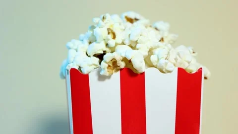 Diagonal movement in close up of popcorn Video stock 288183932