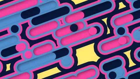 Diagonal movement of colored geometric shapes. 3d rendering loop animation HD Stock Footage 169451539