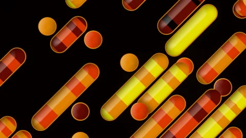 Diagonal movement of colored geometric shapes 3d rendering loop animation HD Stock Footage 169858539