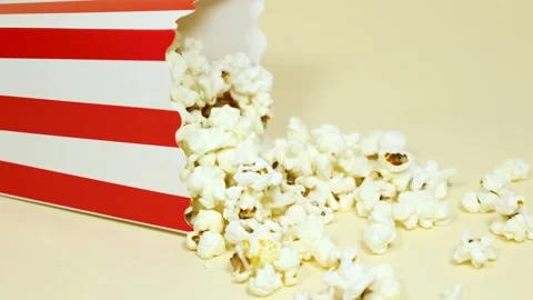 Diagonal movement of scattered popcorn Stock Footage 288453295