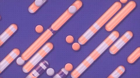 Diagonal movement of three dimensional lines and dots. 3d render loop animation Video stock 192323045