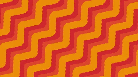 Diagonal Movement: Zigzag Pattern Background Video (Orange and Red) Stock Footage 332488021