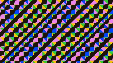 Diagonal Multi-Colored Diamond Pattern Motion Loop Stock Footage 340131791
