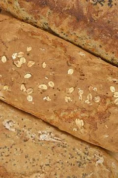 Diagonal Multigrain Bread Trio Stock Photos