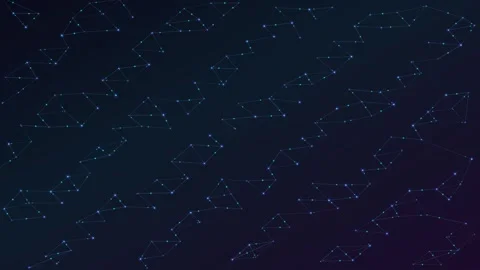 Diagonal Network Line Loop - Blue Glowing Connected Dot Tech Backdrop Stock Footage 341787434