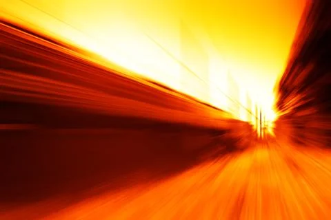 Diagonal orange train motion blur background Stock Photos