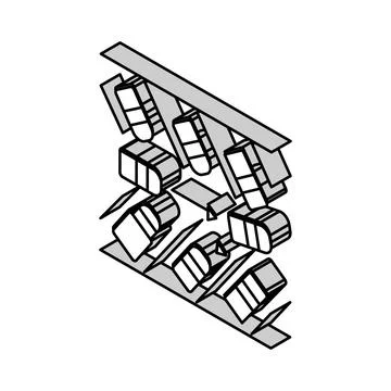 Diagonal parking isometric icon vector illustration Ilustración de archivo