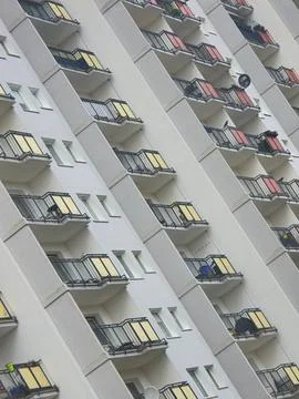 Diagonal pastel balconies pattern Stock Photos