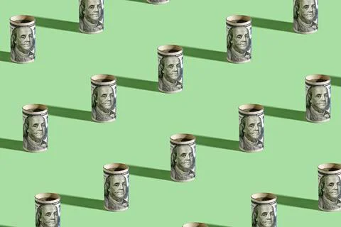 Diagonal pattern dollar banknote modern concept of finance savings investment Stock Photos