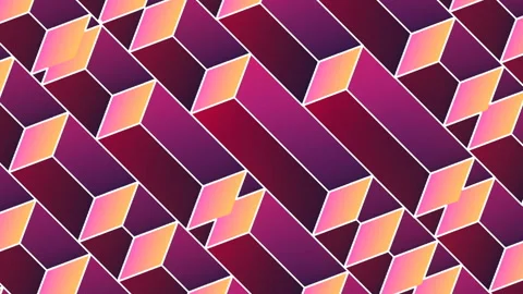 Diagonal pattern of moving cubes seamless loop animation 3d render HD resolution Stock Footage 118384675