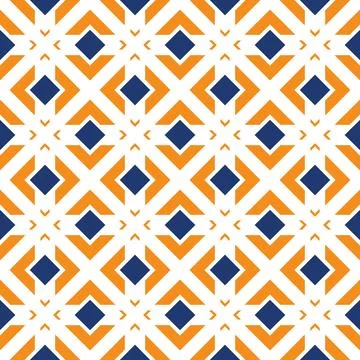 Diagonal pattern of orange, white, and blue squares Stock Photos
