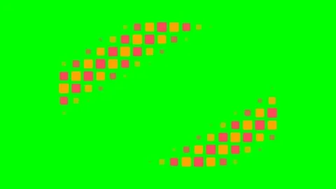 A diagonal pattern of rounded squares in orange and pink on green background Stock Footage 340266360