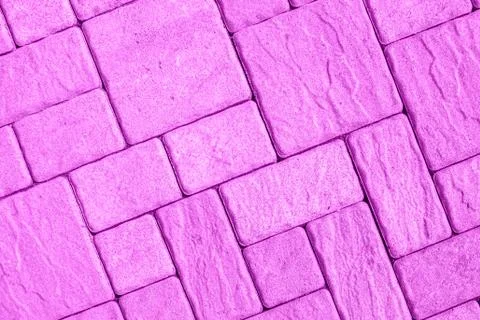 Diagonal pavement pattern toned in pink purple Stock Photos