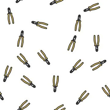 Diagonal pliers vector seamless pattern Stock Illustration